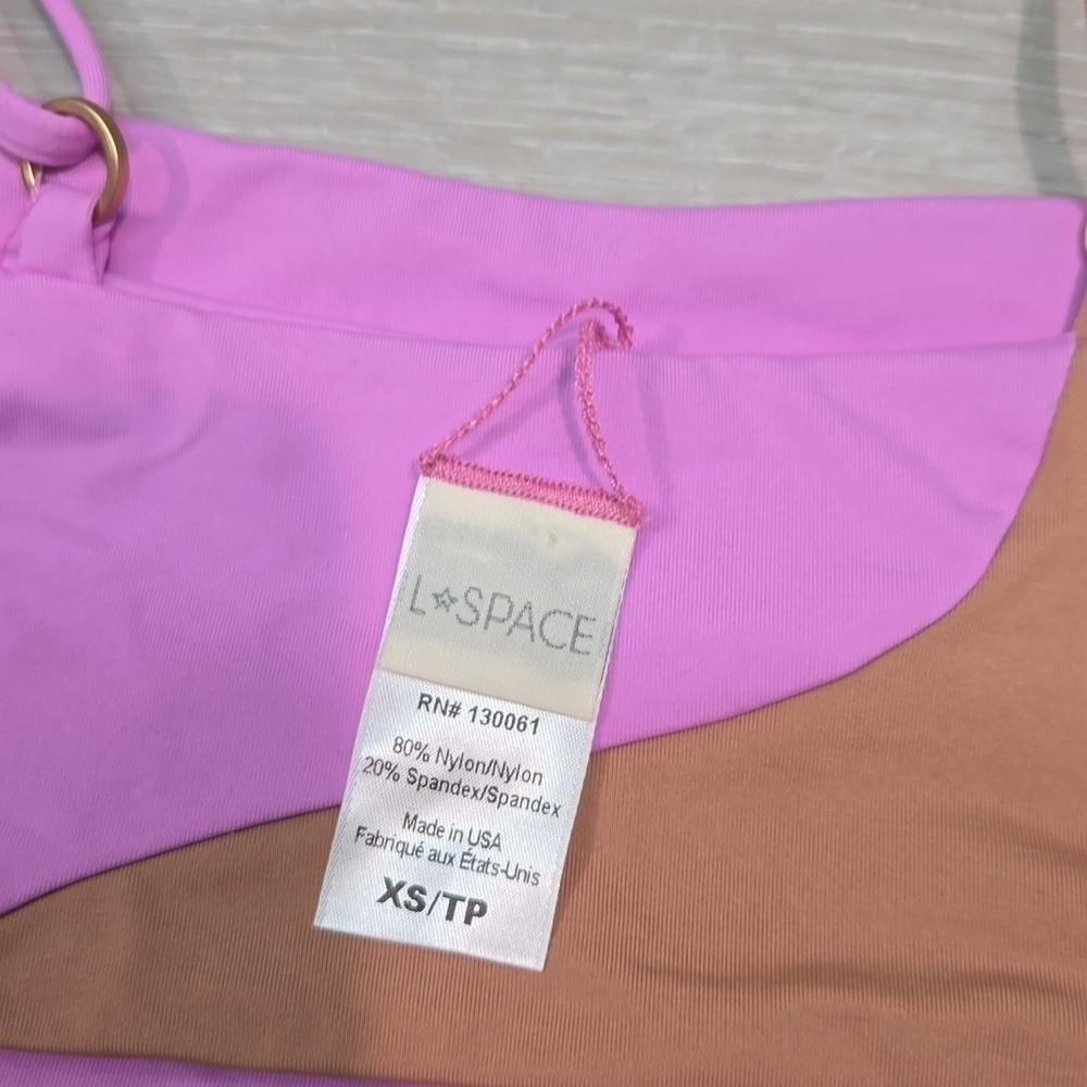NEW L Space Women Colorblock Swim Bra sz XS - Picture 4 of 5
